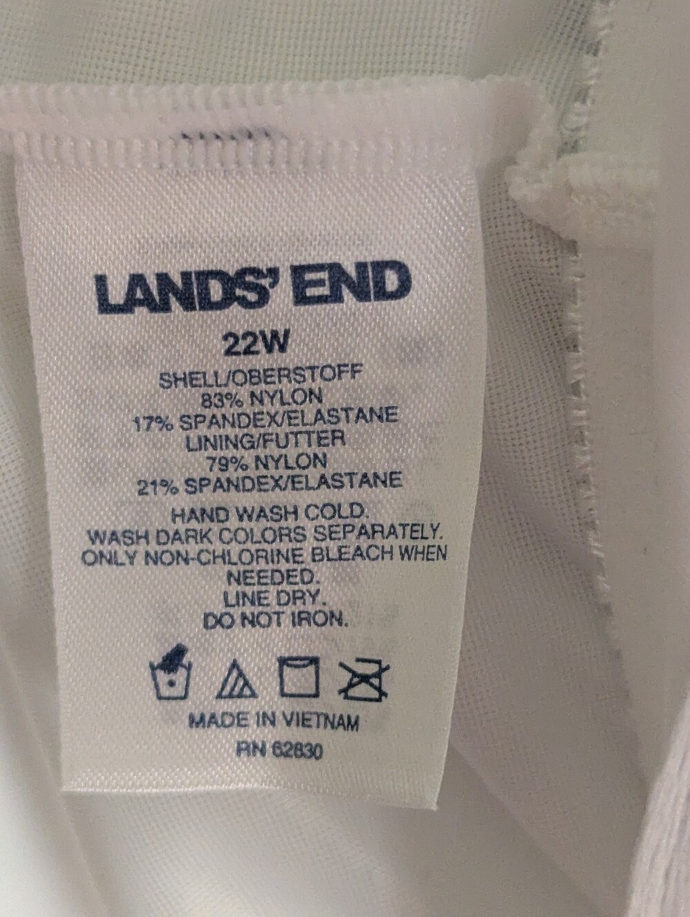 Lands End Tankini Yellow Blue Plus Size Padded Underwire Bra Size 20/22W New - Picture 5 of 14